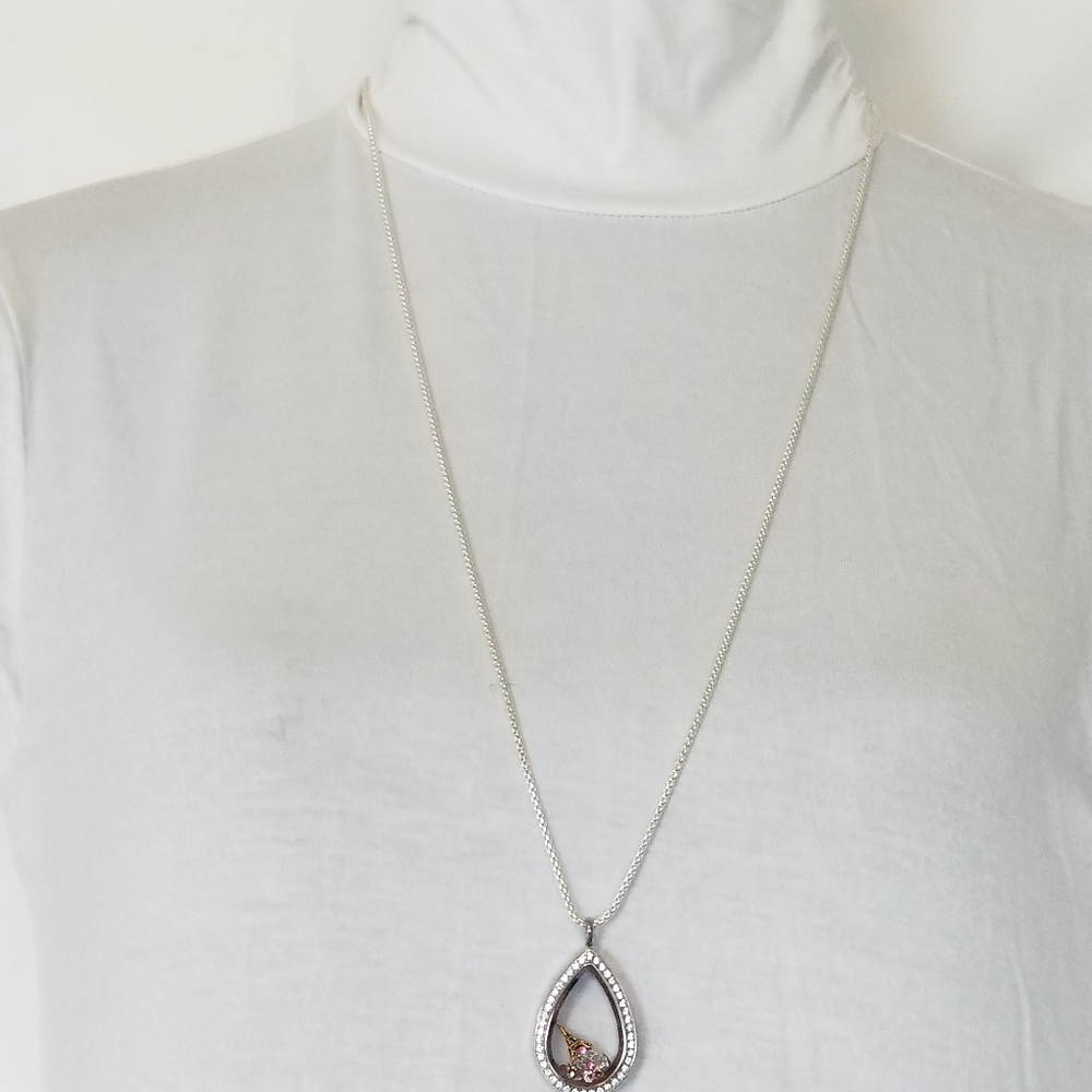 #961 Nib Origami Owl Pendant Chain Eiffel Tower Cr - image 1